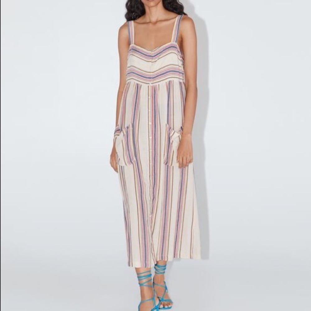 Striped midi summer dress